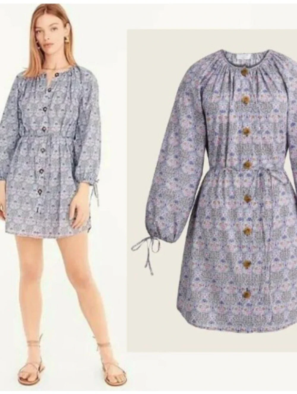 J Crew Liberty Print Floral Button-Front Dress